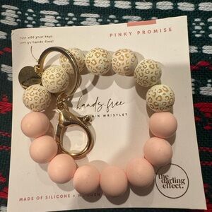 Silicone/wood Beaded keychain wristlet